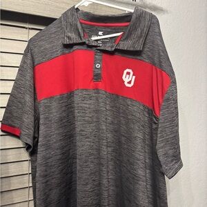 Colosseum Men's Gray and Red Polo Shirt